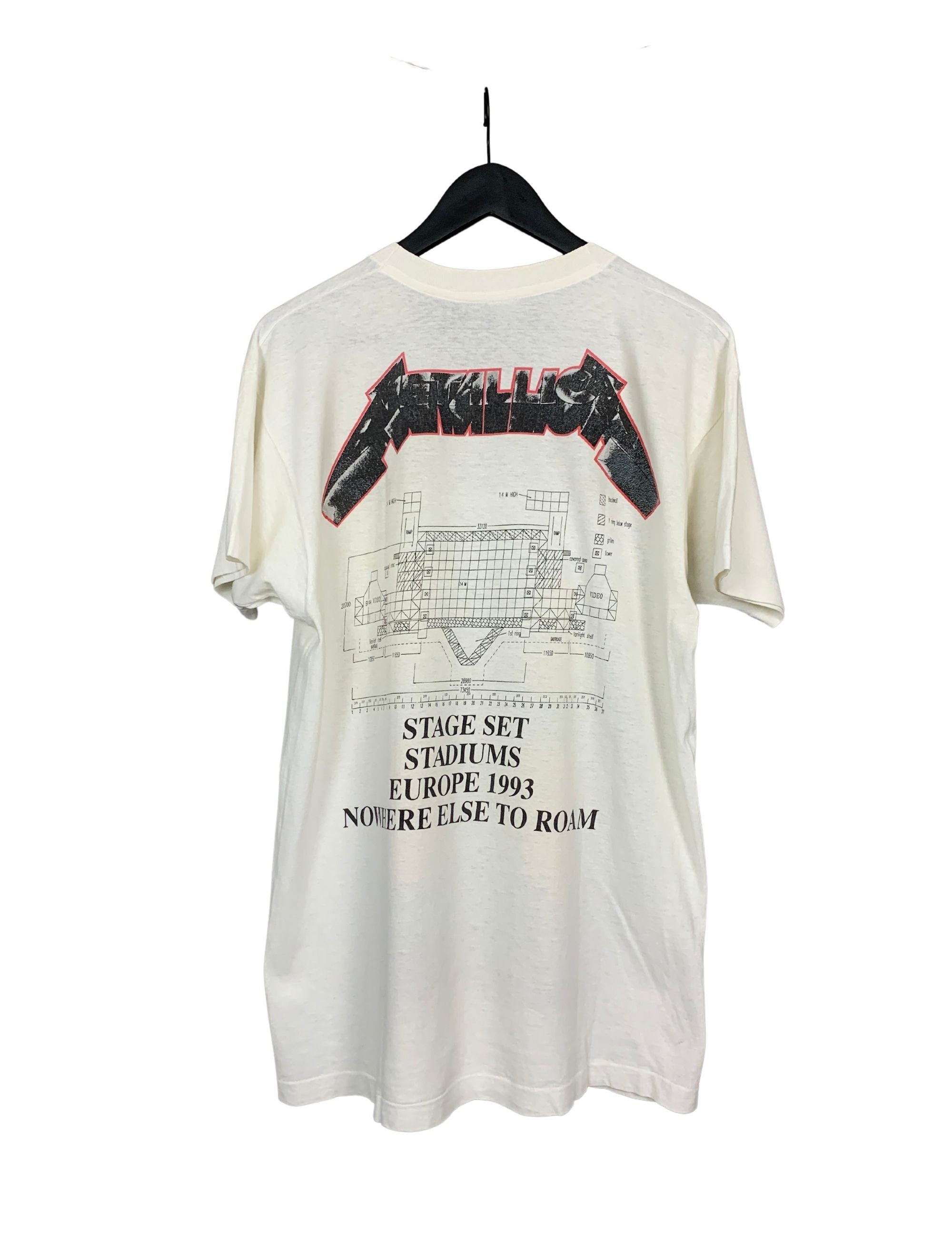 Metallica 1993 Europe Nowhere Else To Roam Vintage T-Shirt