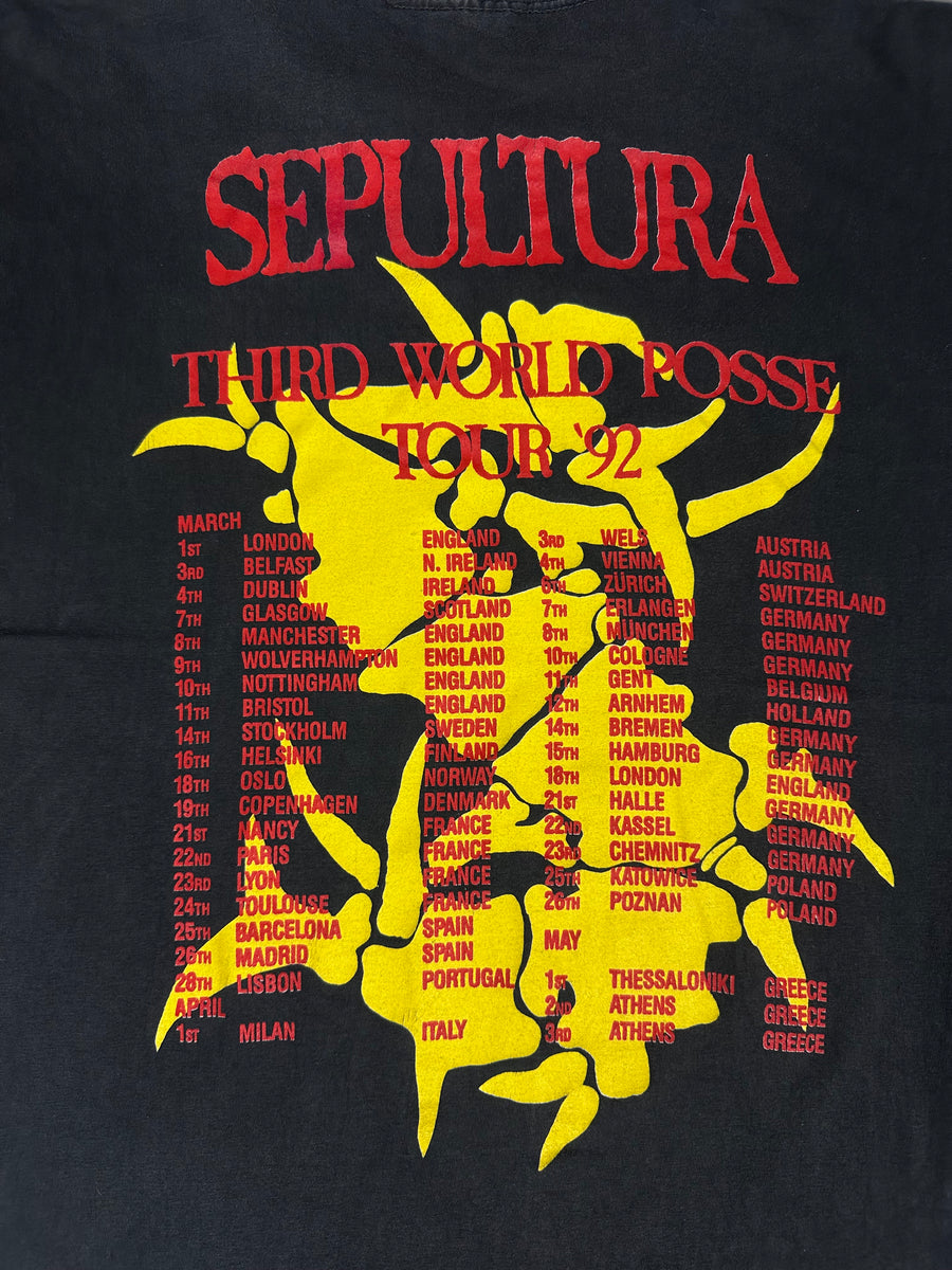 Vintage Sepultura 1992 Third World Posse T-Shirt