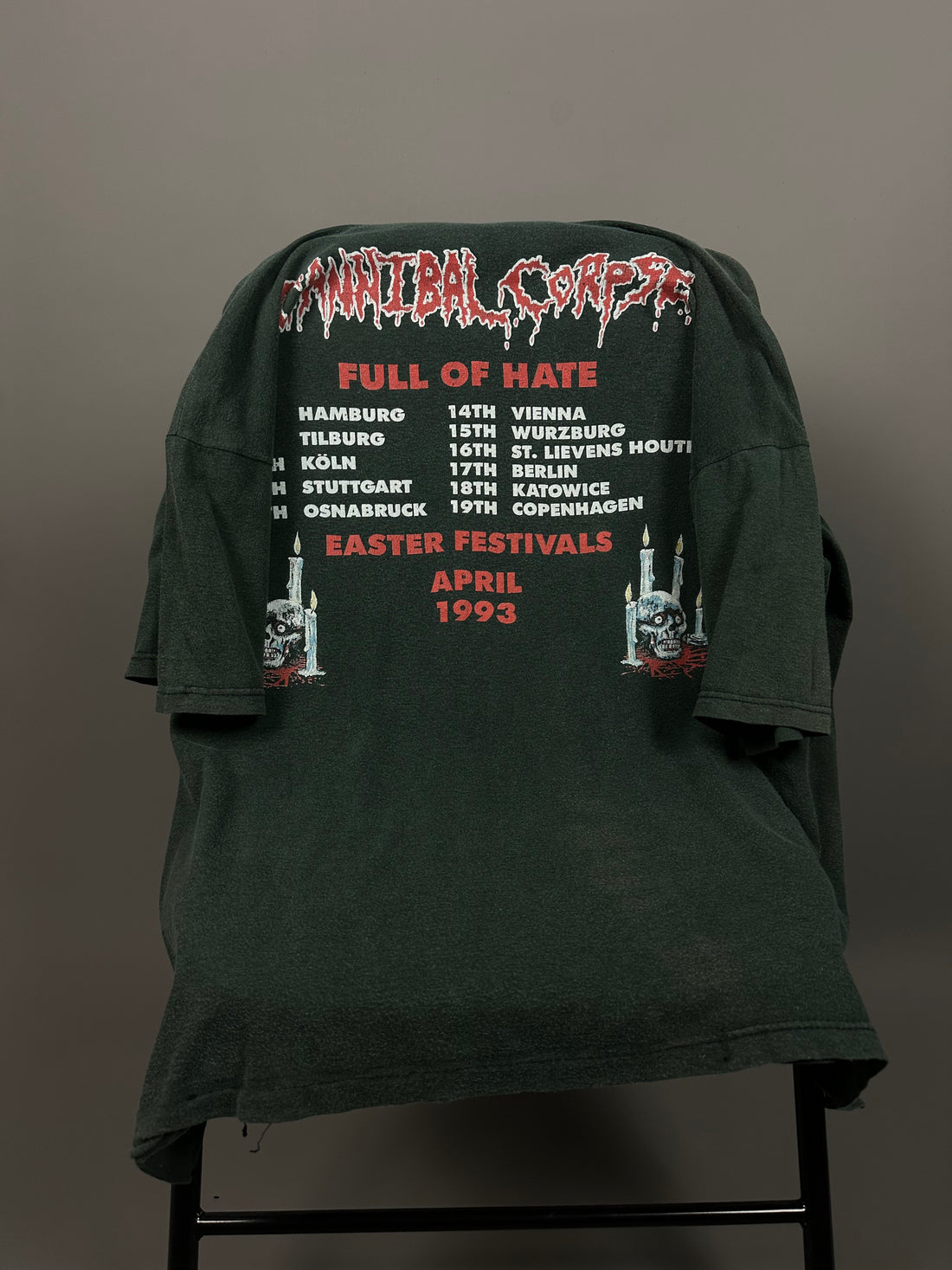 Cannibal Corpse 1993 Full Of Hate Easter Festival Vintage T-Shirt