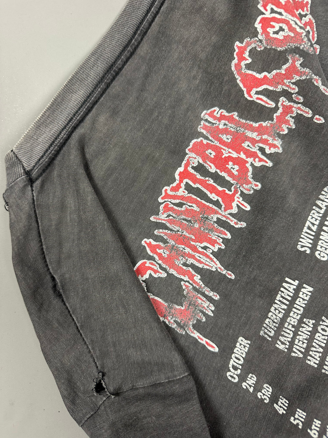 Cannibal Corpse 1992 European Tour Vintage T-Shirt