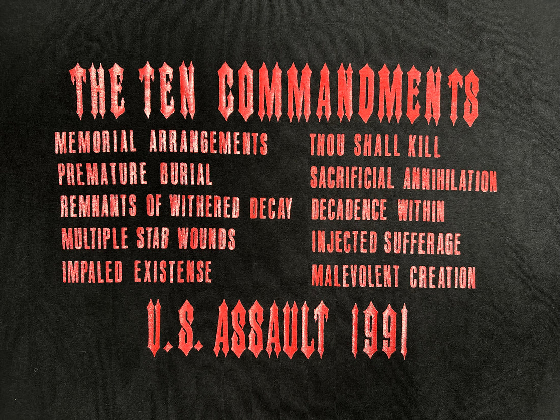 Vintage Malevolent Creation 1991 The Ten Commandments T-Shirt