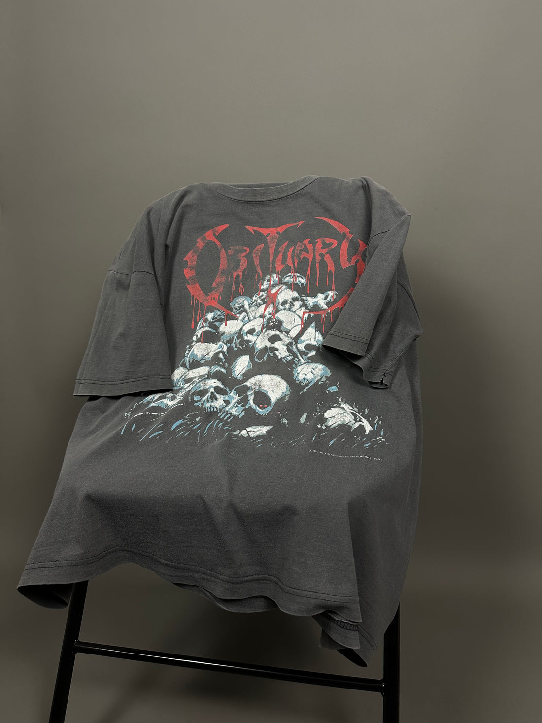 Obituary 1991 Pile of Skulls Vintage T-Shirt