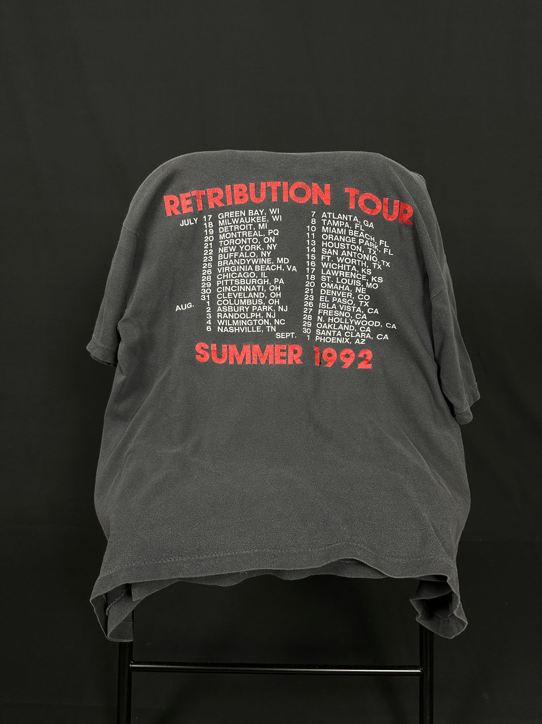 Vintage 1992 Malevolent Creation Retribution Tour T-Shirt