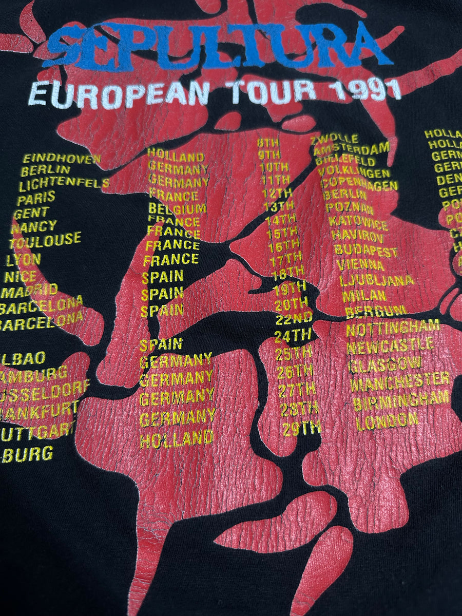 Vintage 1991 Sepultura Third World Posse T-Shirt