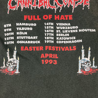 Cannibal Corpse 1993 Full Of Hate Easter Festival Vintage T-Shirt