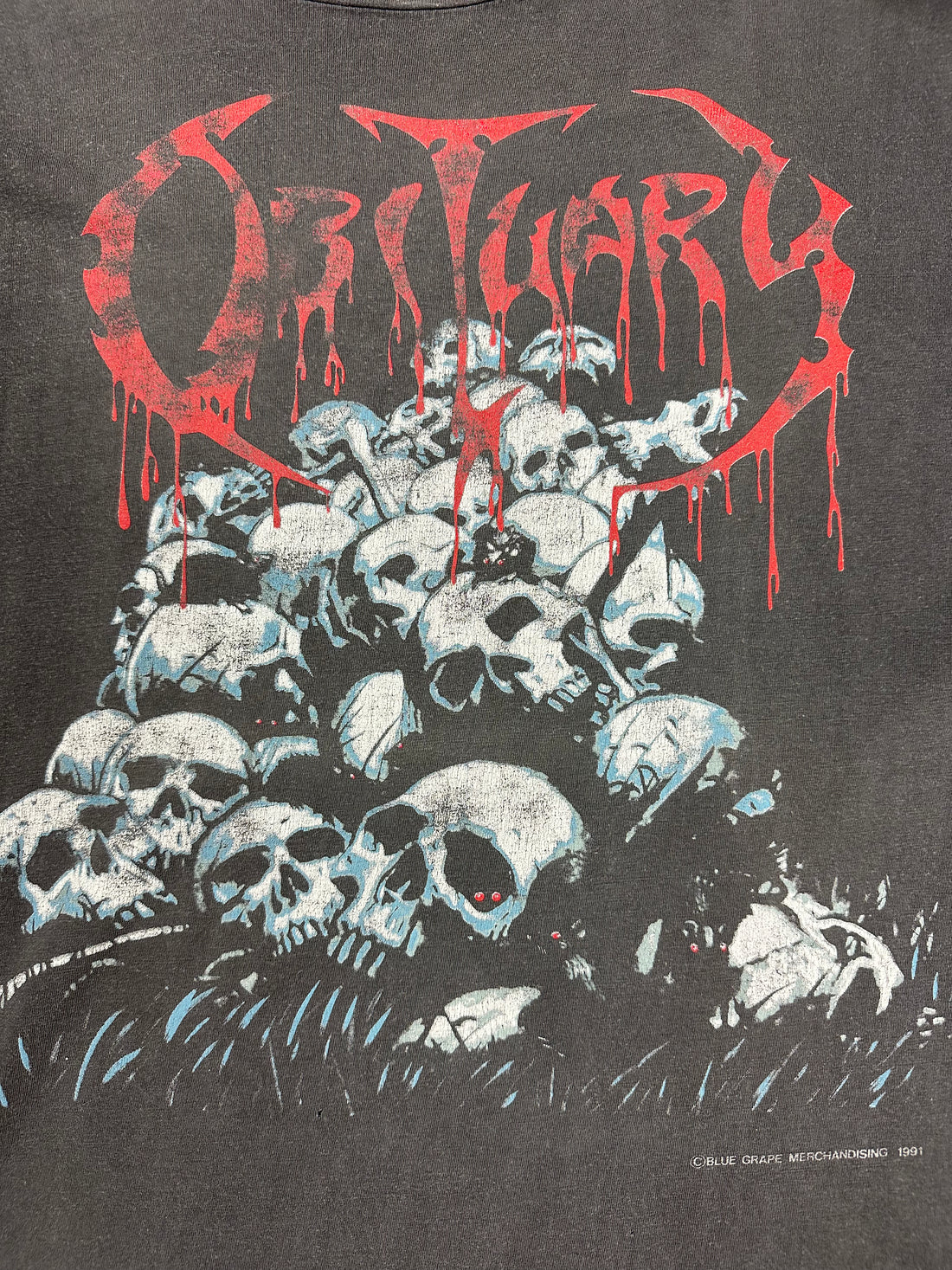 Obituary 1991 Pile of Skulls Vintage T-Shirt