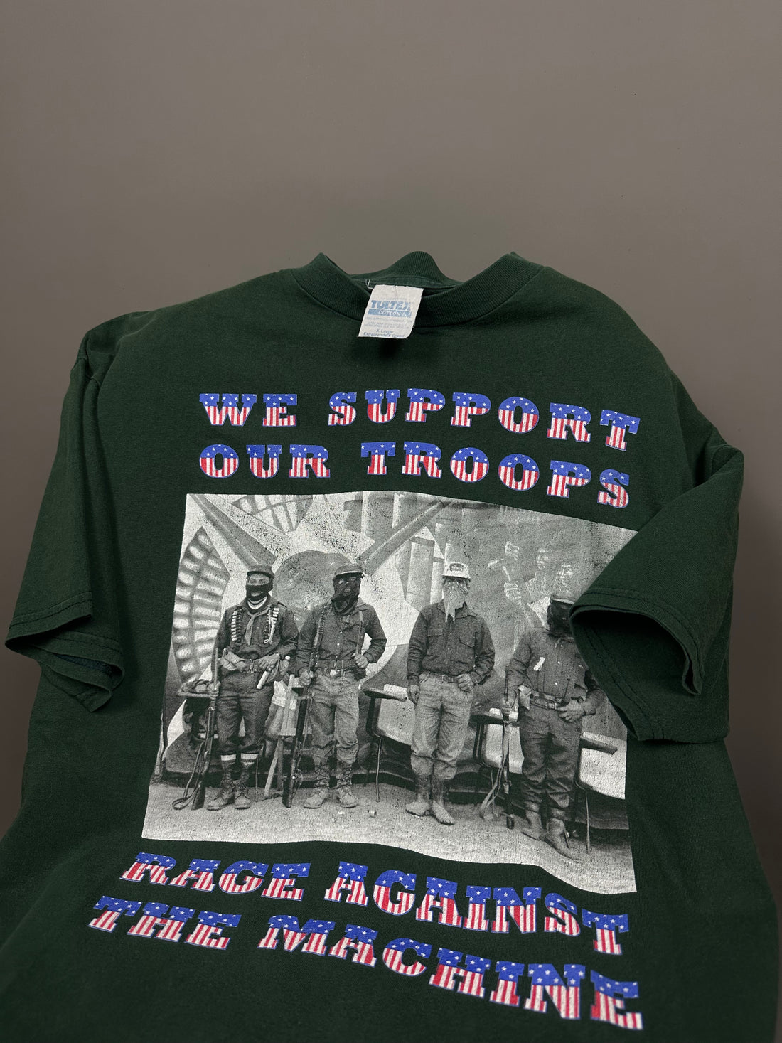Rage Against The Machine 1990s Support Troops Vintage T-Shirt