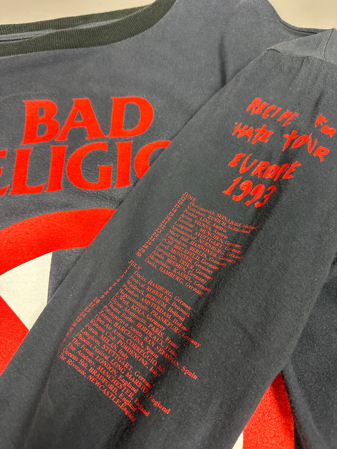 Bad Religion 1993 Recipe For Hate Tour Europe Vintage Longsleeve