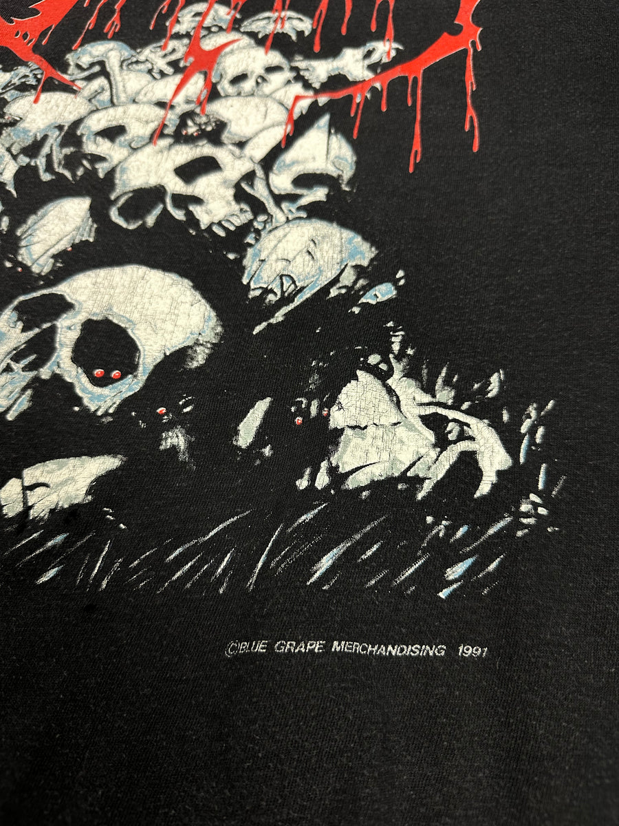 Obituary 1991 Pile Of Skulls Vintage T-Shirt