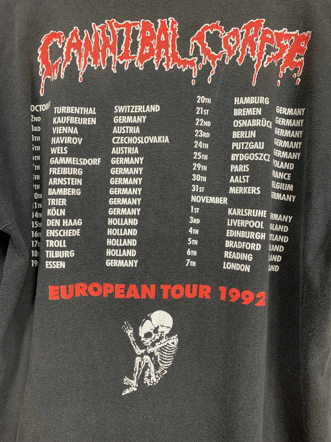 Cannibal Corpse 1992 Eaten Back To Life Europe Vintage Longsleeve