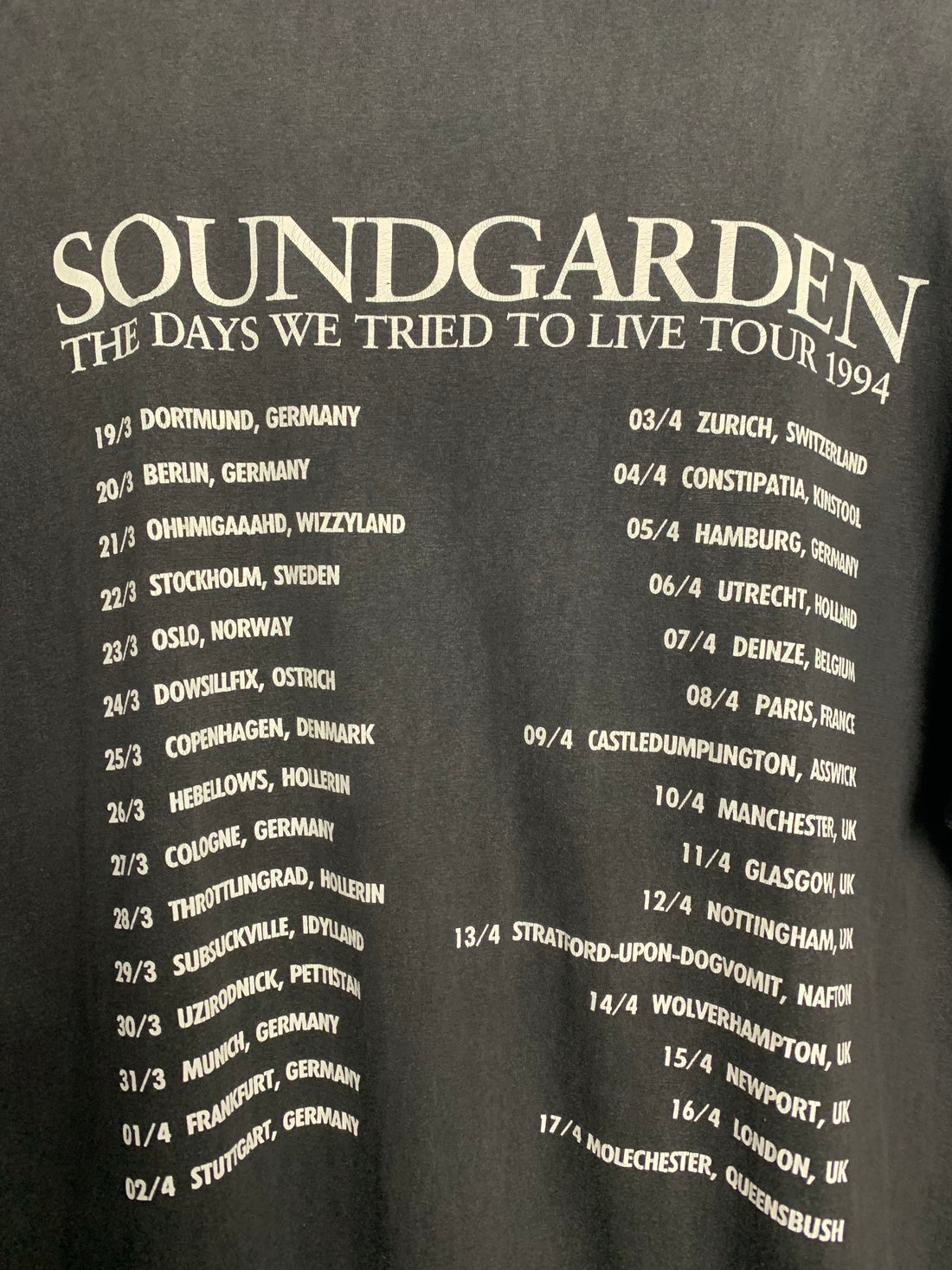 Soundgarden 1994 Superunknown Europe T-Shirt